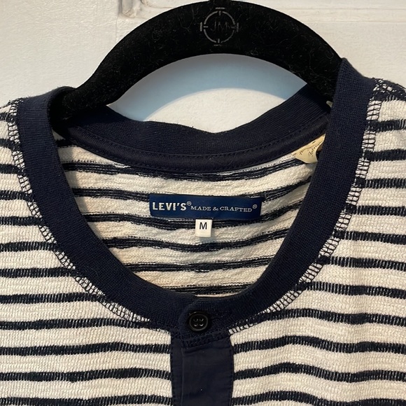 Levi’s Made And Crafted slim fit striped Henley Size: Medium - Picture 8 of 15